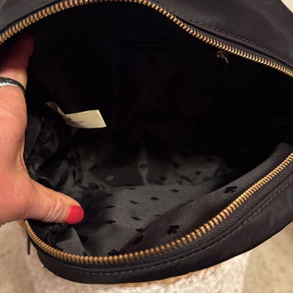Kate Spade Black Dawn Backpack Nylon Zip Closure Front Pocket Waterbottle Slip main image 13
